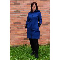 Dámský kabát - svetrovinový - tmavě modrý