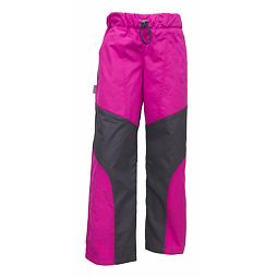 Kalhoty bavlněné letní  dvoubarevné-šedo růžové