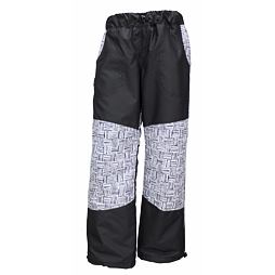Kalhoty s kostkou se zátěrem a podšívkou-černo černobílá