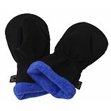 Rukavice SOFTSHELL černé s modrou fleece  podšívkou